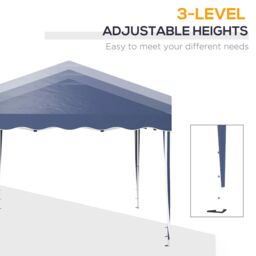 OUTSUNNY 3x3(m) Pop Up Gazebo Canopy Portable Tent Event Shelter with Carry Bag in Blue - thumbnail 4