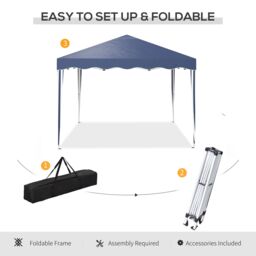 OUTSUNNY 3x3(m) Pop Up Gazebo Canopy Portable Tent Event Shelter with Carry Bag in Blue - thumbnail 5
