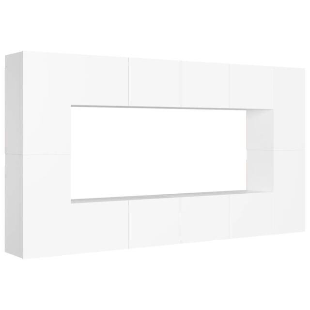 Berkfield Home 8 Piece TV Cabinet Set White Engineered Wood - image 1