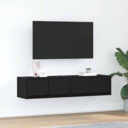 Berkfield Home TV Cabinets 2 pcs Black Oak 60x31x25.5 cm Engineered Wood - thumbnail 2