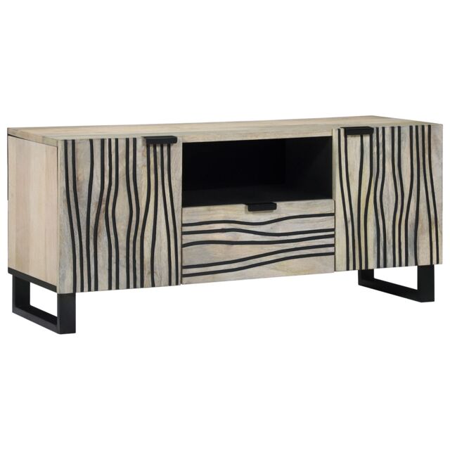 Berkfield Home Media Storage Cabinets & Racks with Drawer with Shelf with Storage with Door White & Black - image 1