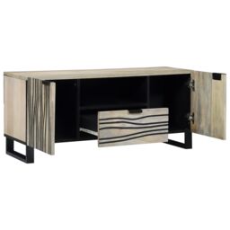 Berkfield Home Media Storage Cabinets & Racks with Drawer with Shelf with Storage with Door White & Black - thumbnail 2