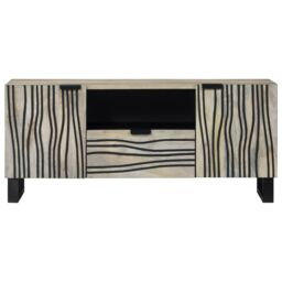 Berkfield Home Media Storage Cabinets & Racks with Drawer with Shelf with Storage with Door White & Black - thumbnail 3