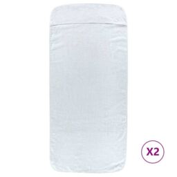 Berkfield Home Beach Towels 2 pcs White 60x135 cm Fabric 400 GSM - thumbnail 2