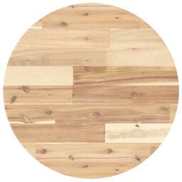 Berkfield Home Table Top Round √ò50x2 cm Solid Wood Acacia in Brown - Size: 50x2 cm - thumbnail 2