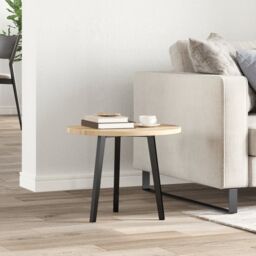 Berkfield Home Table Top Round √ò50x2 cm Solid Wood Acacia in Brown - Size: 50x2 cm - thumbnail 3