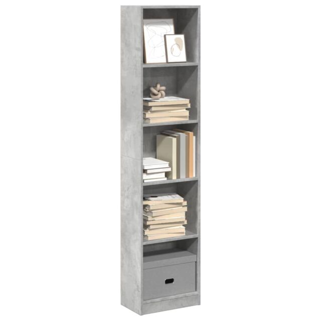 Berkfield Home Bookcase Concrete Grey 40x24x176 cm Engineered Wood - Size: 40 x 24 x 176 cm - image 1