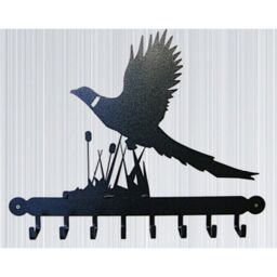 Poppyforge Tool Rack (Pheasant) - Hooks - Solid Steel - W54.6 x H30.5 cm in Black - thumbnail 2