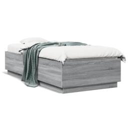 Berkfield Home Bed Frame with LED without Mattress Grey Sonoma 100x200 cm - thumbnail 5