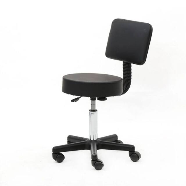 VOGREX Black Leather 360° Adjustable Salon Stool Backrest Lift Chair - image 1