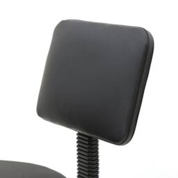 VOGREX Black Leather 360° Adjustable Salon Stool Backrest Lift Chair - thumbnail 4