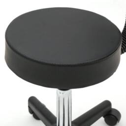 VOGREX Black Leather 360° Adjustable Salon Stool Backrest Lift Chair - thumbnail 3