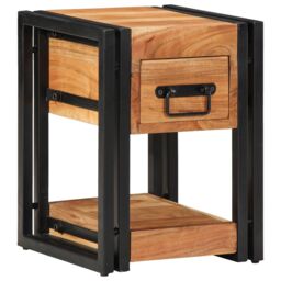 Berkfield Home Nightstand 30x30x40 cm Solid Acacia Wood in Brown - Size: 30 x 30 x 40 cm - thumbnail 1