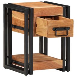 Berkfield Home Nightstand 30x30x40 cm Solid Acacia Wood in Brown - Size: 30 x 30 x 40 cm - thumbnail 2