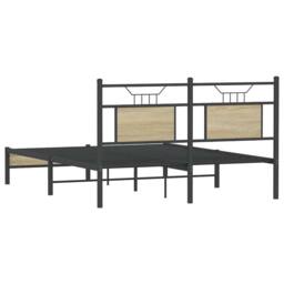 Berkfield Home Decorative Bed Frame Frame Sonoma Oak 150x200 cm King Size Wood in Brown - thumbnail 8