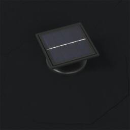 Berkfield Home Wall-mounted Parasol with LEDs & Metal Pole 300 cm Black - thumbnail 6