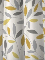 Fusion 'Beechwood' Leaf Trail Pair of 100% Cotton Eyelet Curtains in Mustard - Size: 117 cm width x 137 cm drop - thumbnail 3