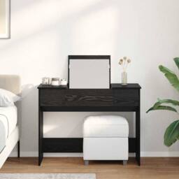 Berkfield Home Dressing Table with Mirror Black Oak 100x45x76 cm - Size: 100 x 45 x 76 cm - thumbnail 4
