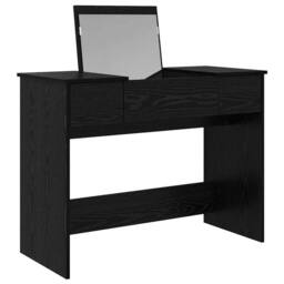 Berkfield Home Dressing Table with Mirror Black Oak 100x45x76 cm - Size: 100 x 45 x 76 cm - thumbnail 5