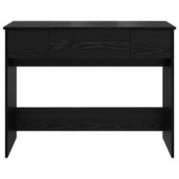 Berkfield Home Dressing Table with Mirror Black Oak 100x45x76 cm - Size: 100 x 45 x 76 cm - thumbnail 7