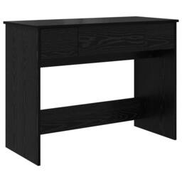 Berkfield Home Dressing Table with Mirror Black Oak 100x45x76 cm - Size: 100 x 45 x 76 cm