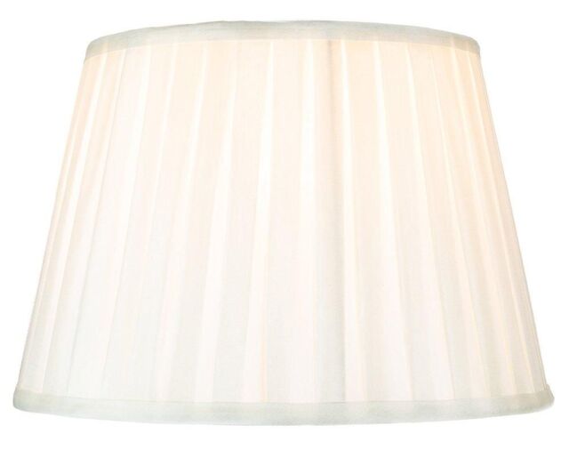 Happy Homewares Traditional Classic Faux Silk Pleated Inner Lined Lamp Shade in Cream - Size: 12 inches - image 1