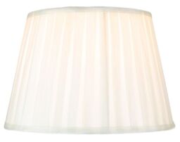 Happy Homewares Traditional Classic Faux Silk Pleated Inner Lined Lamp Shade in Cream - Size: 12 inches