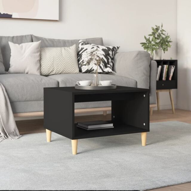 Berkfield Home Coffee Table Black 60x50x40 cm Engineered Wood - Size: 60 x 50 x 40 cm - image 1