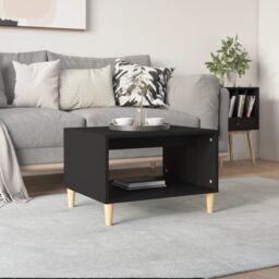 Berkfield Home Coffee Table Black 60x50x40 cm Engineered Wood - Size: 60 x 50 x 40 cm - thumbnail 1