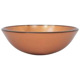 Berkfield Home Bathroom Sink with Tap & Push Drain Brown Tempered Glass - thumbnail 7