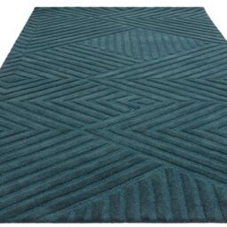 The Rug Shop UK Teal Handmade Wool Modern Geometric Easy To Clean Area Rug - Size: 160 cm x 230 cm - thumbnail 6