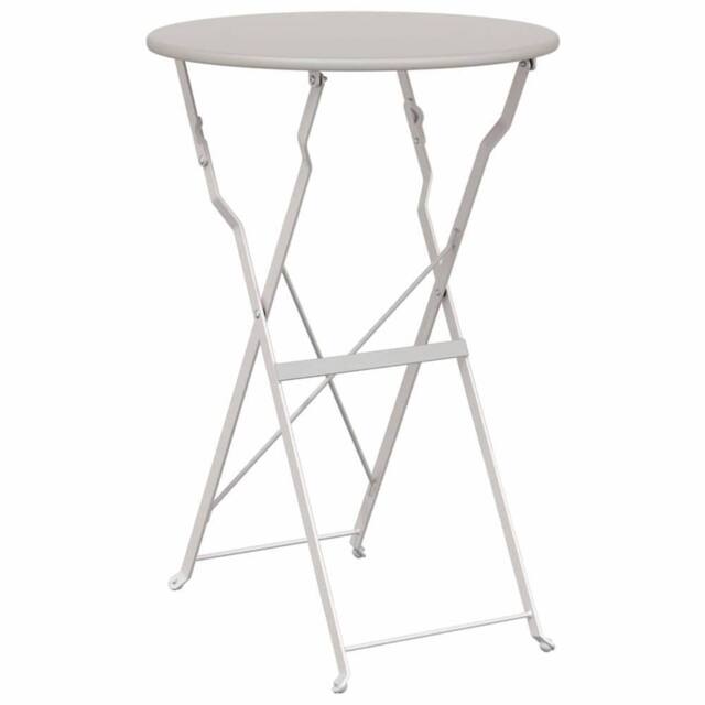 Berkfield Home Folding Bistro Table Beige √ò50x71 cm Powder-coated Steel - Size: 50x71 cm - image 1