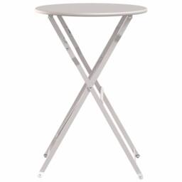 Berkfield Home Folding Bistro Table Beige √ò50x71 cm Powder-coated Steel - Size: 50x71 cm - thumbnail 5
