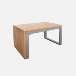 sweeek 4-seater Modular Aluminium & Acacia Garden Lounge Set in Khaki - thumbnail 3