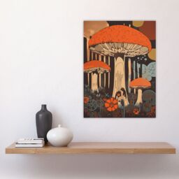 "Artery8 Vintage Cep Mushroom Aesthetic Earthy Orange Boletus Kitchen Large Wall Art Poster Print Thick Paper 18X24 Inch - Size: W18"" x H24""" - thumbnail 4