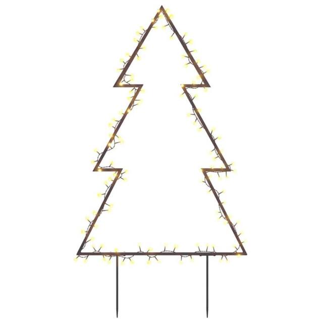 Berkfield Home Christmas Light Decoration with Spikes Tree 115 LEDs 90 cm in Black - image 1