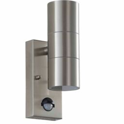 Loops 2 PACK IP44 Outdoor Accent Light & PIR GU10 Stainless Steel Up & Down Wall Lamp in Metallics - thumbnail 5