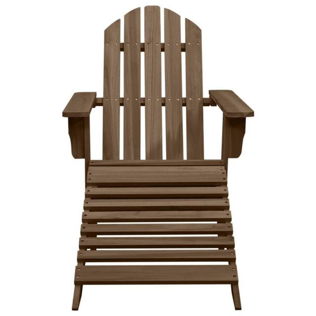 Berkfield Home Garden Chair with Ottoman Wood Brown - image 1