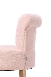 Living and Home Modern Teddy Fleece Vanity Stool with Rubberwood Legs in Pink - thumbnail 9