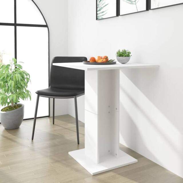 Berkfield Home Bistro Table White 60x60x75 cm Engineered Wood - Size: 60 x 60 x 75 cm - image 1