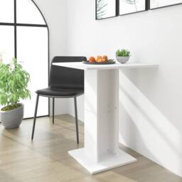 Berkfield Home Bistro Table White 60x60x75 cm Engineered Wood - Size: 60 x 60 x 75 cm - thumbnail 1