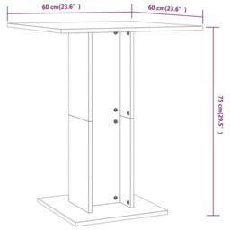 Berkfield Home Bistro Table White 60x60x75 cm Engineered Wood - Size: 60 x 60 x 75 cm - thumbnail 6