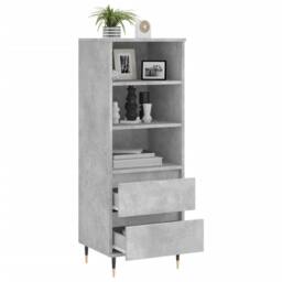 Berkfield Home Highboard Concrete Grey 40x36x110 cm Engineered Wood - Size: 40 x 36 x 110 cm - thumbnail 4