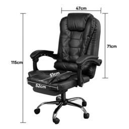 Nordara With Foot Pedal Office Chair Soft Comfortable with Lumbar Support in Black - thumbnail 2
