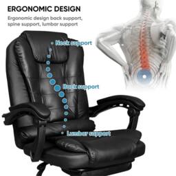Nordara With Foot Pedal Office Chair Soft Comfortable with Lumbar Support in Black - thumbnail 4