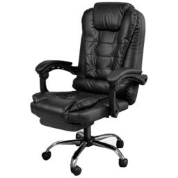 Nordara With Foot Pedal Office Chair Soft Comfortable with Lumbar Support in Black - thumbnail 1
