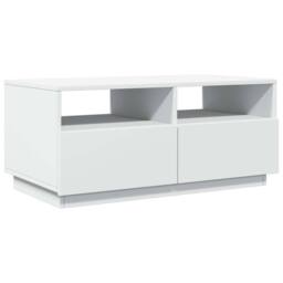 Berkfield Home Modern Coffee Table with LED Lights White 90x49x40 cm - Size: 90 x 49 x 40 cm - thumbnail 1