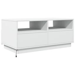 Berkfield Home Modern Coffee Table with LED Lights White 90x49x40 cm - Size: 90 x 49 x 40 cm - thumbnail 9