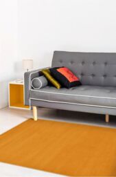 THE RUGS Maestro Collection Solid Design Rug in Ochre in Cream - Size: 200 cm x 290 cm - thumbnail 3