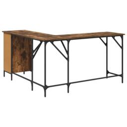 Berkfield Home Decorative Desk Smoked Oak 141x141x75 cm Engineered Wood in Brown - Size: 141 x 141 x 75 cm - thumbnail 8
